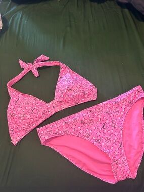 aerie Pink Patterned Two-Piece Bikini Set
